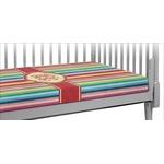 Retro Vertical Stripes Crib Fitted Sheet (Personalized)