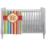 Retro Vertical Stripes Crib Comforter / Quilt (Personalized)