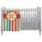 Retro Vertical Stripes Crib Comforter / Quilt (Personalized)