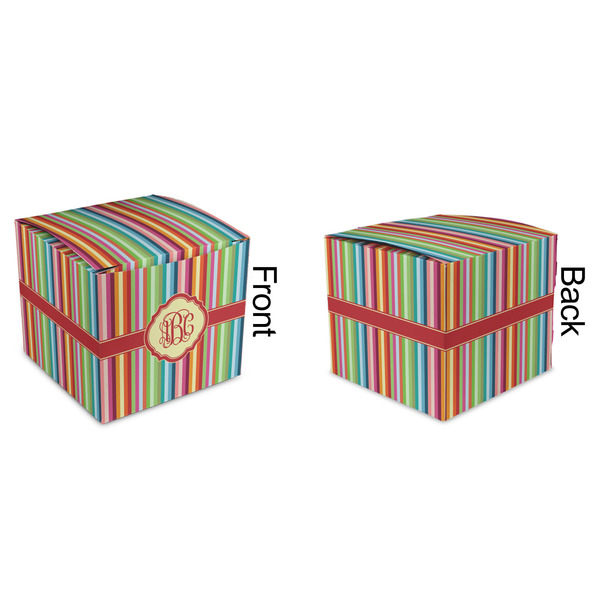 Retro Vertical Stripes Cubic Gift Box - Approval