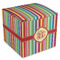 Retro Vertical Stripes Cube Favor Gift Box - Front/Main