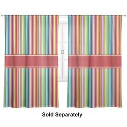 Retro Vertical Stripes Curtain Panel - Custom Size