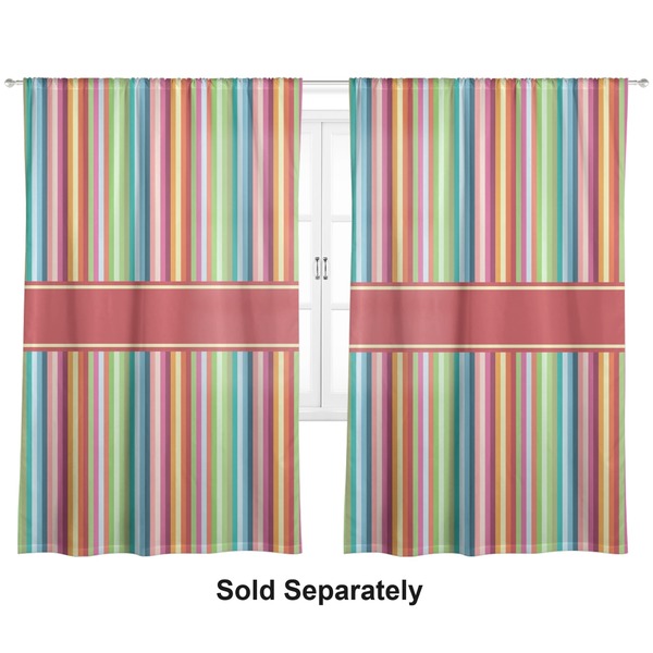 Custom Retro Vertical Stripes Curtain Panel - Custom Size