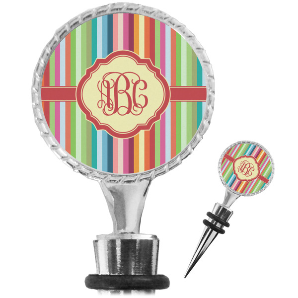Custom Retro Vertical Stripes Wine Bottle Stopper (Personalized)