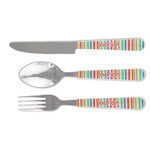 Retro Vertical Stripes Cutlery Set (Personalized)