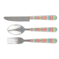 Retro Vertical Stripes Cutlery Set (Personalized)