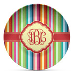 Retro Vertical Stripes Microwave Safe Plastic Plate - Composite Polymer (Personalized)