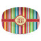 Retro Vertical Stripes Plastic Platter - Microwave & Oven Safe Composite Polymer (Personalized)