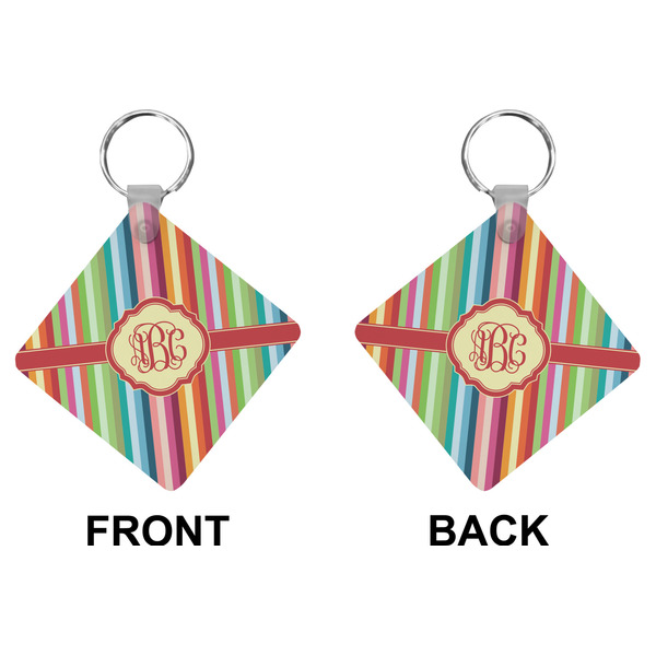 Retro Vertical Stripes Diamond Keychain (Front + Back)