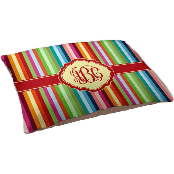 Retro Vertical Stripes Dog Bed - Large
