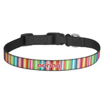 Retro Vertical Stripes Dog Collar - Medium (Personalized)