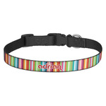 Retro Vertical Stripes Dog Collar (Personalized)