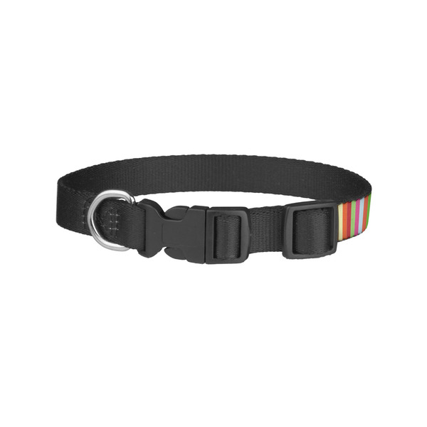 Retro Vertical Stripes Dog Collar - Small - Back
