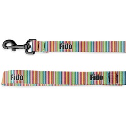 Retro Vertical Stripes Deluxe Dog Leash - 4 ft (Personalized)