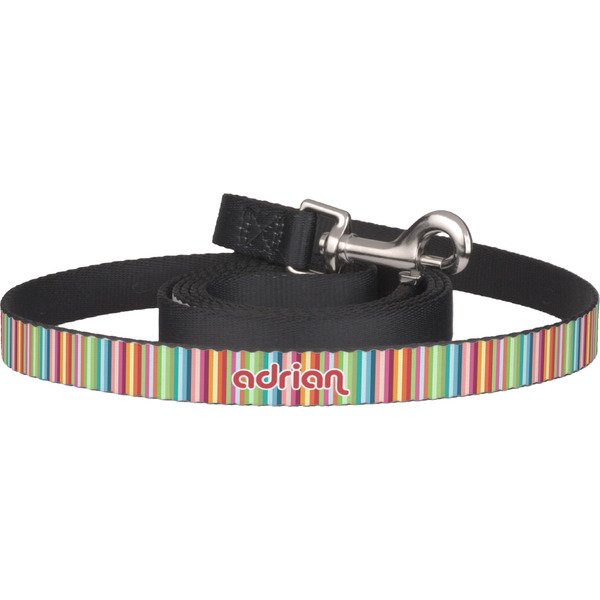Custom Retro Vertical Stripes Dog Leash (Personalized)