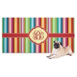 Retro Vertical Stripes Dog Towel (Personalized)