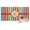 Retro Vertical Stripes Dog Towel (Personalized)