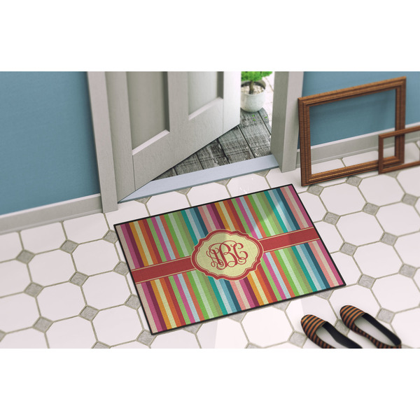 Retro Vertical Stripes Door Mat Lifestyle