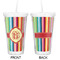 Retro Vertical Stripes Double Wall Tumbler with Straw - Approval