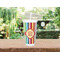 Retro Vertical Stripes Double Wall Tumbler with Straw Lifestyle