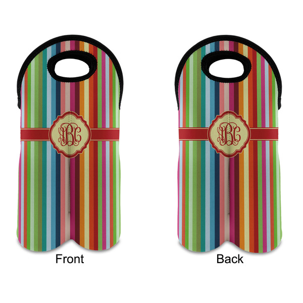 Retro Vertical Stripes Double Wine Tote - APPROVAL (new)