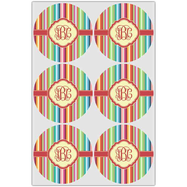 Retro Vertical Stripes Drink Topper - Large - Set of 6