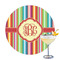 Retro Vertical Stripes Printed Drink Topper - 3.25" (Personalized)