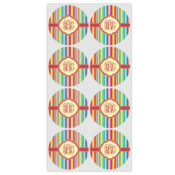 Retro Vertical Stripes Drink Topper - Medium - Set of 12