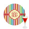 Retro Vertical Stripes Drink Topper - Medium - Single with Drink