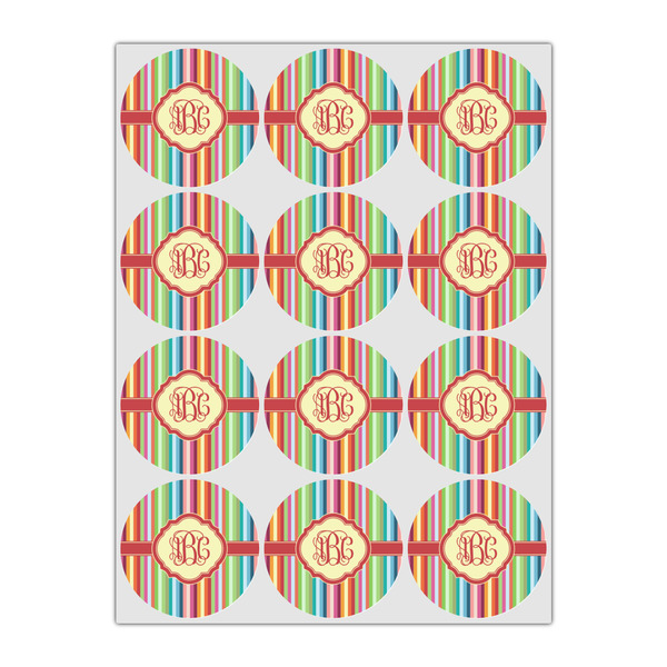 Retro Vertical Stripes Drink Topper - Small - Set of 12