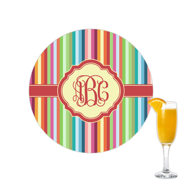 Custom Retro Vertical Stripes Printed Drink Topper - 2.15" (Personalized)