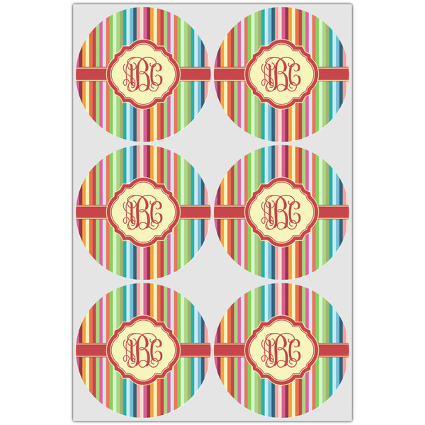 Retro Vertical Stripes Drink Topper - XLarge - Set of 6