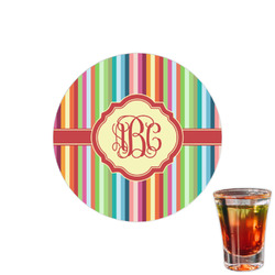 Retro Vertical Stripes Printed Drink Topper - 1.5" (Personalized)