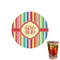 Retro Vertical Stripes Drink Topper - XSmall - Single with Drink