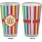 Retro Vertical Stripes Pint Glass - Full Color - Front & Back Views