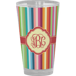 Retro Vertical Stripes Pint Glass - Full Color (Personalized)