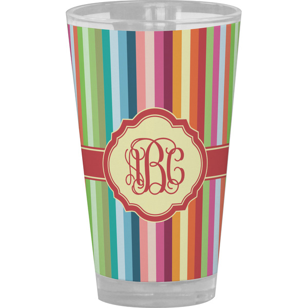 Custom Retro Vertical Stripes Pint Glass - Full Color (Personalized)