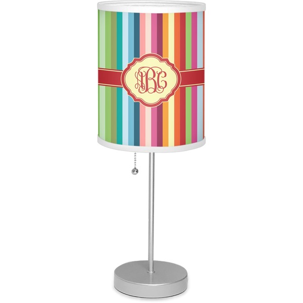 Custom Retro Vertical Stripes 7" Drum Lamp with Shade Linen (Personalized)