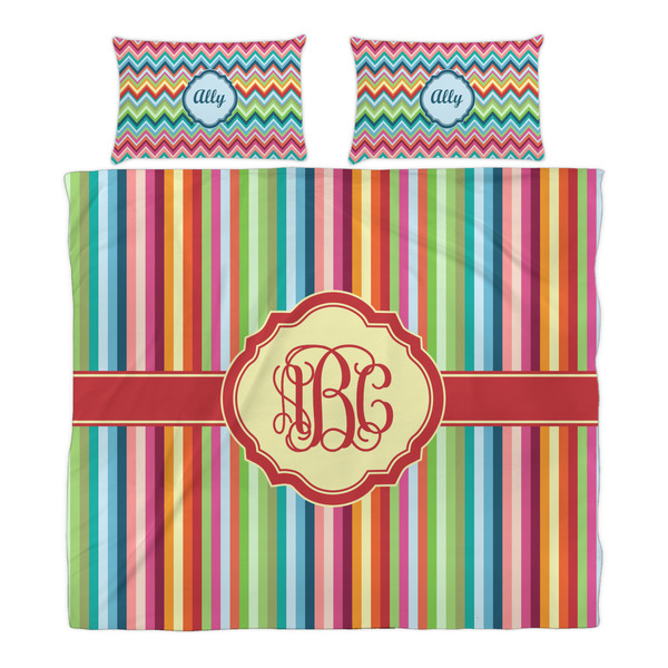 Retro Vertical Stripes Duvet Cover Set - King - Alt Approval