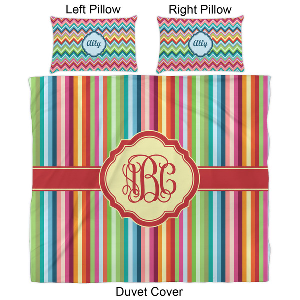 Retro Vertical Stripes Duvet Cover Set - King - Approval