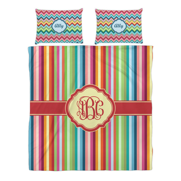 Retro Vertical Stripes Duvet cover Set - Queen - Alt Approval