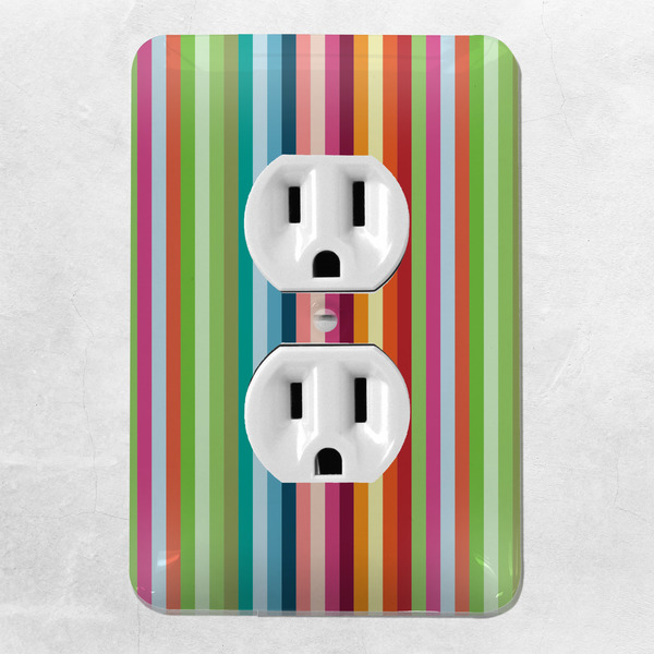 Retro Vertical Stripes Electric Outlet Plate - LIFESTYLE