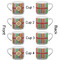 Retro Vertical Stripes Espresso Cup - 6oz (Double Shot Set of 4) APPROVAL