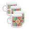 Retro Vertical Stripes Espresso Cup Group of Four Front