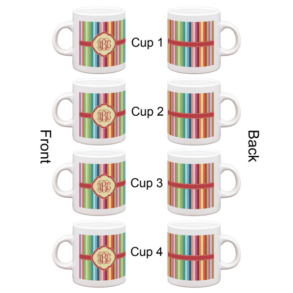 Retro Vertical Stripes Espresso Cup Set of 4 - Apvl