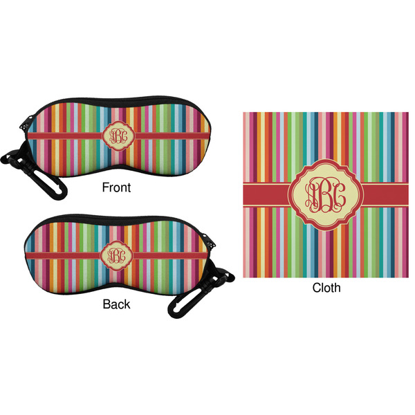 Retro Vertical Stripes Eyeglass Case & Cloth (Approval)