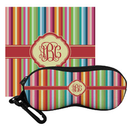 Retro Vertical Stripes Eyeglass Case & Cloth (Personalized)