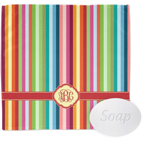 Custom Retro Vertical Stripes Washcloth (Personalized)
