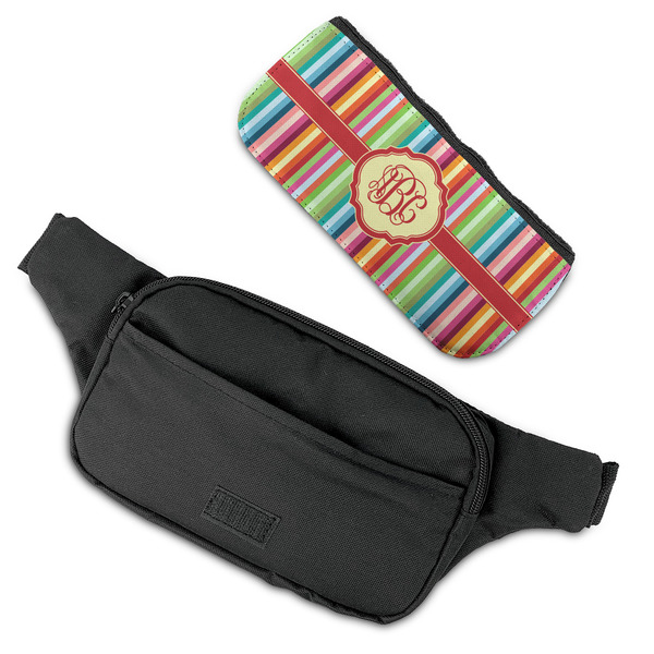 Retro Vertical Stripes Fanny Packs - FLAT (flap off)