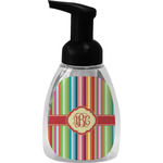 Retro Vertical Stripes Foam Soap Bottle - Black (Personalized)